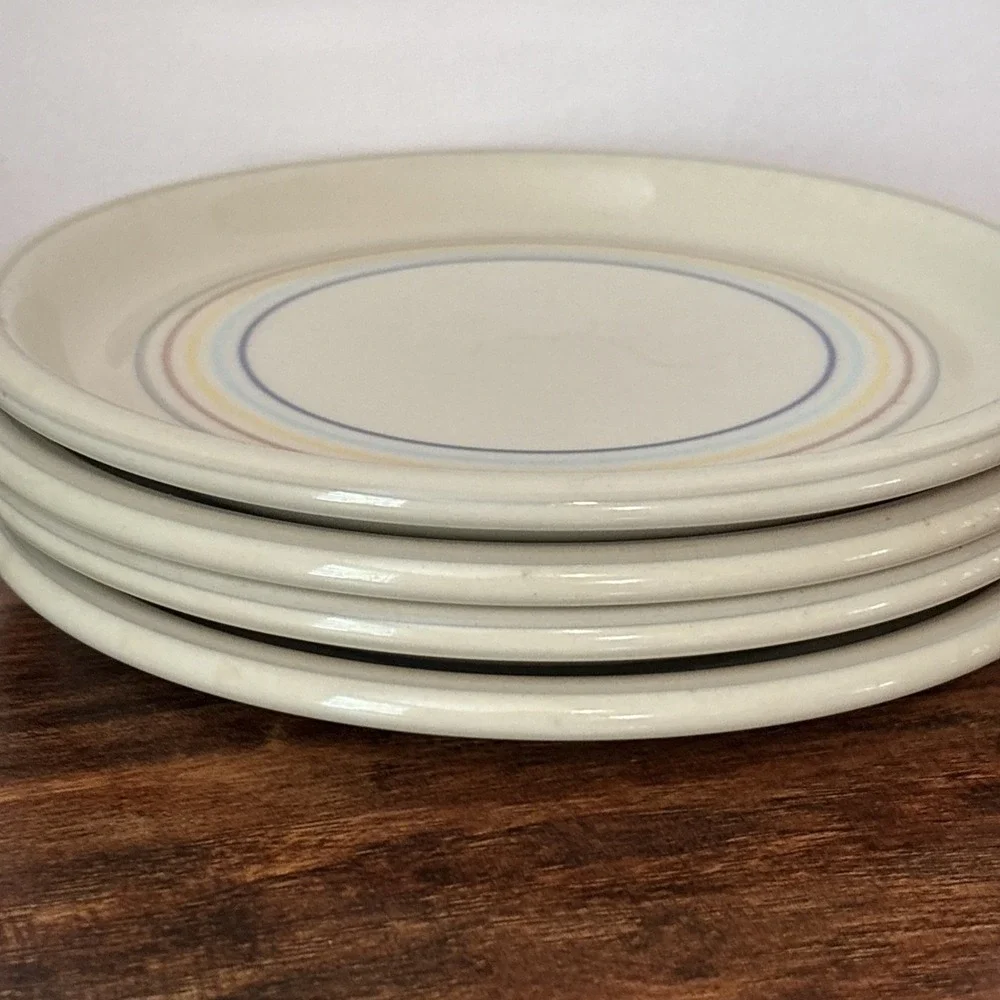 Set Of 4 Studio Nova Gallery Candy Stripes HJ 951 Salad Plate‎ Japan Rare